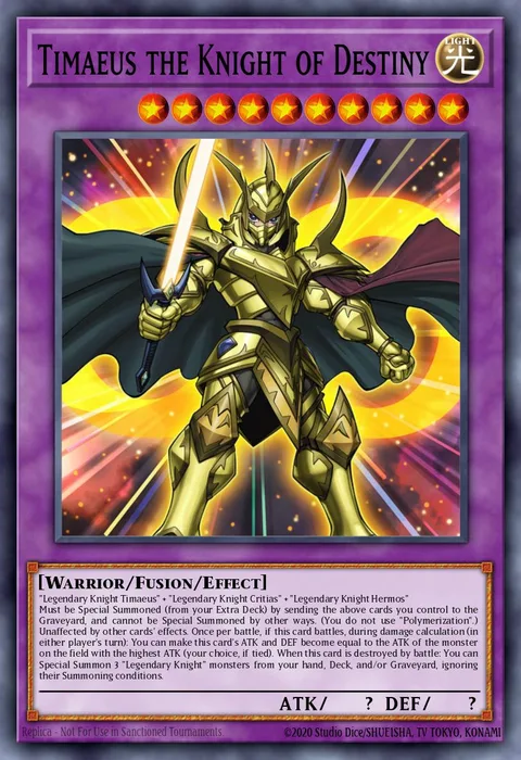 Timaeus the Knight of Destiny trading card