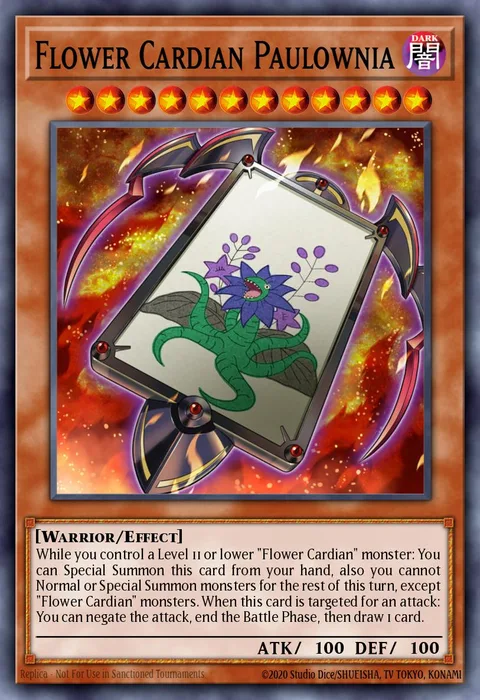 Flower Cardian Paulownia trading card