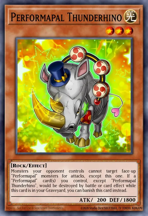Performapal Thunderhino trading card