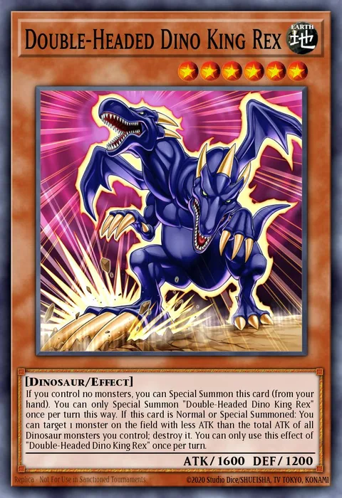 Double-Headed Dino King Rex trading card