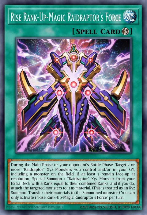 Rise Rank-Up-Magic Raidraptor's Force trading card
