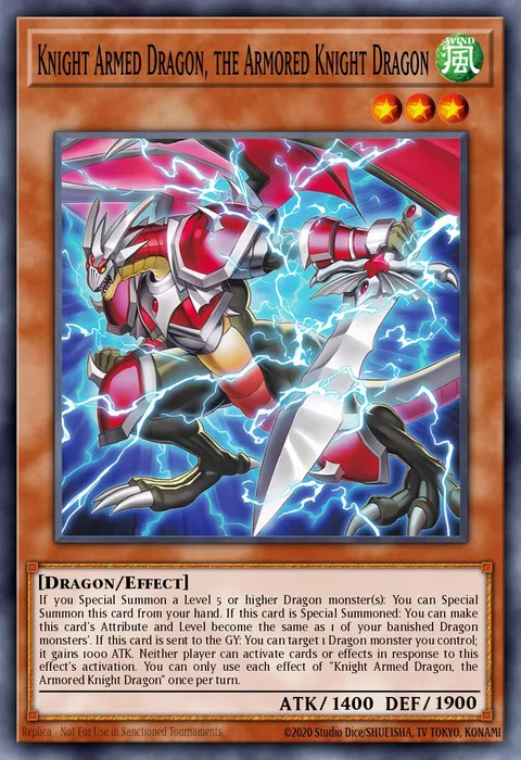 Knight Armed Dragon, the Armored Knight Dragon trading card