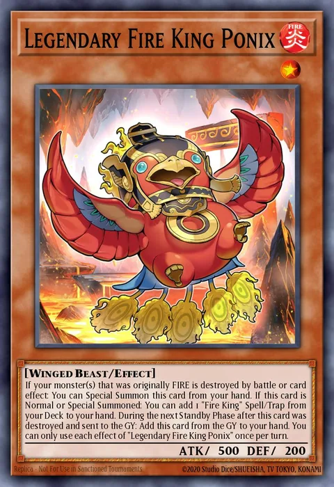 Legendary Fire King Ponix trading card