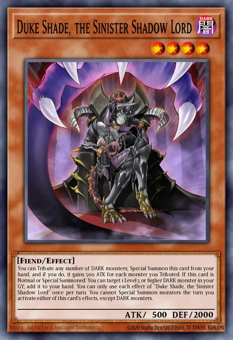 Duke Shade, the Sinister Shadow Lord trading card