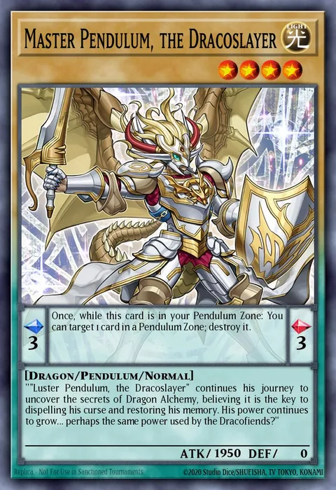 Master Pendulum, the Dracoslayer trading card