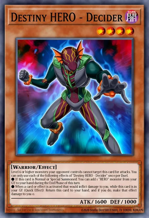 Destiny HERO - Decider trading card