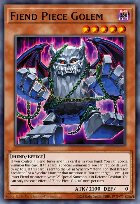 Fiend Piece Golem trading card