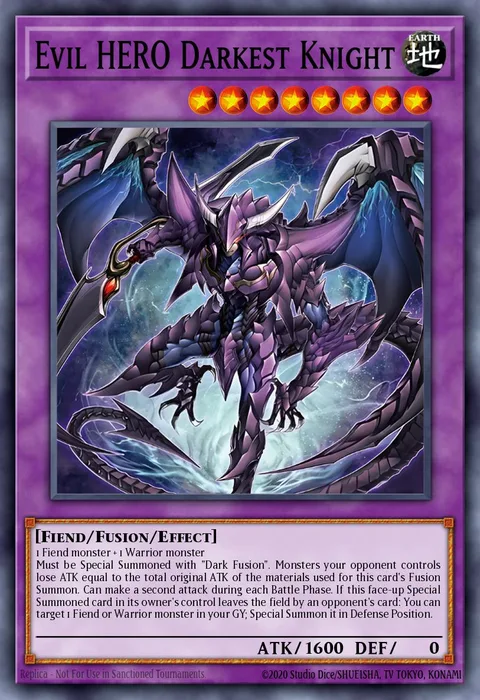 Evil HERO Darkest Knight trading card