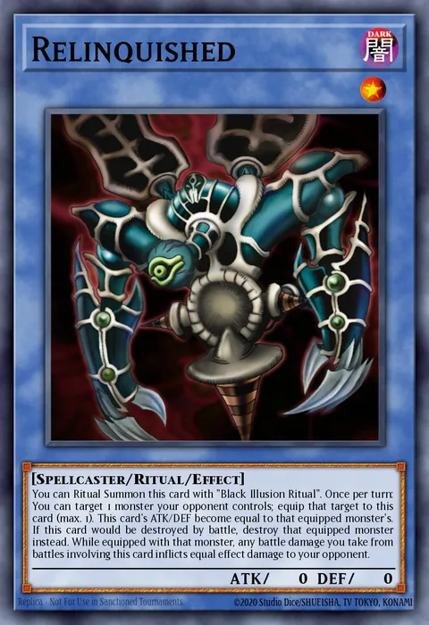 Relinquished trading card