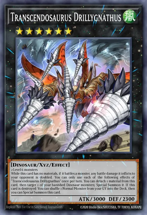 Transcendosaurus Drillygnathus trading card