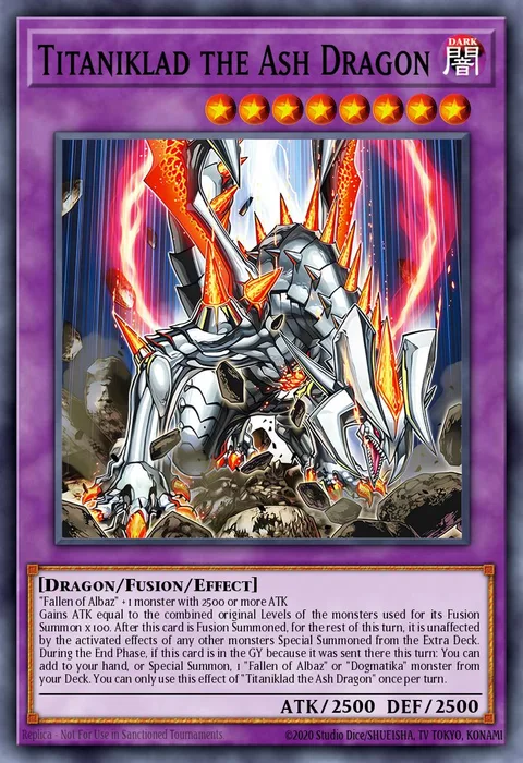 Titaniklad the Ash Dragon trading card