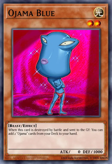 Ojama Blue trading card