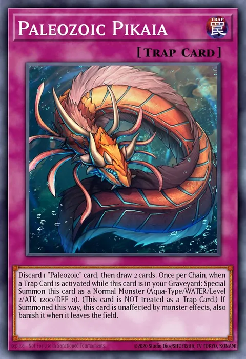 Paleozoic Pikaia trading card