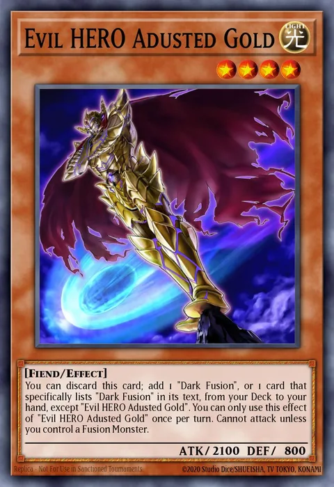 Evil HERO Adusted Gold trading card