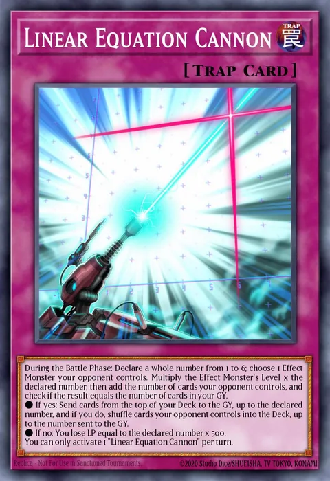 Linear Equation Cannon trading card