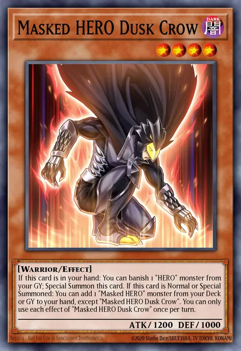 Masked HERO Dusk Crow trading card
