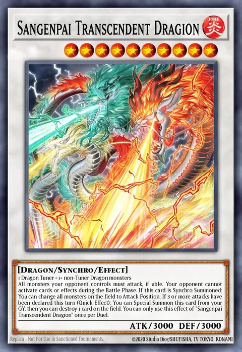 Sangenpai Transcendent Dragion trading card