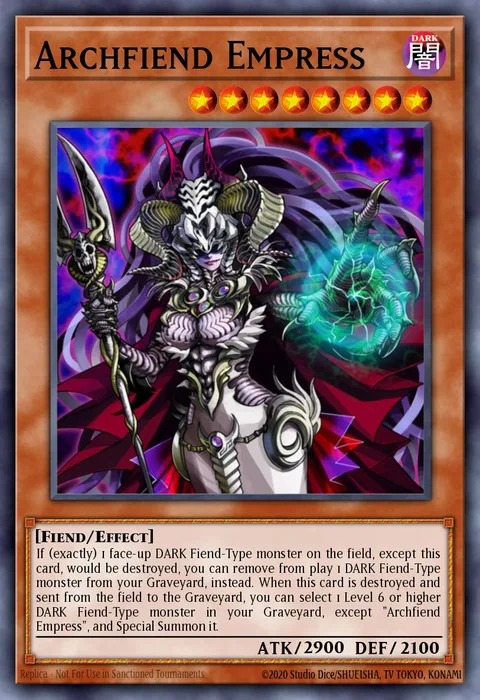 Archfiend Empress trading card