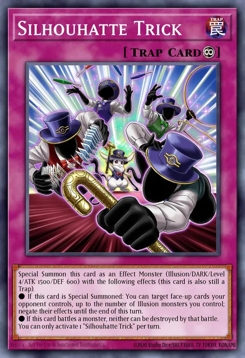 Silhouhatte Trick trading card