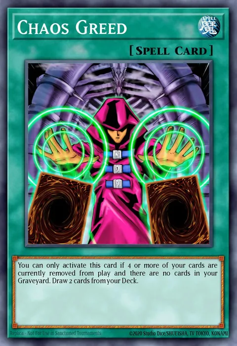 Chaos Greed trading card