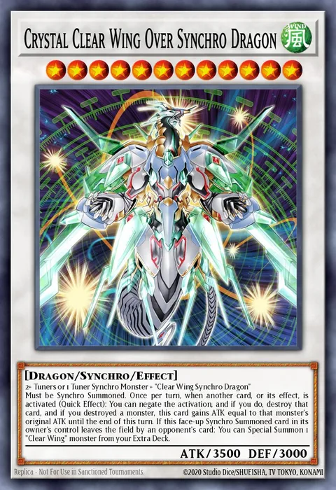 Crystal Clear Wing Over Synchro Dragon trading card
