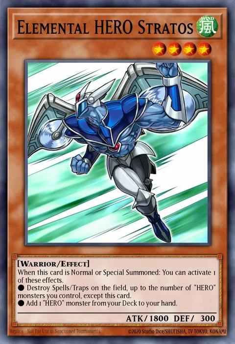 Elemental HERO Stratos trading card