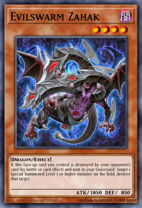 Evilswarm Zahak trading card