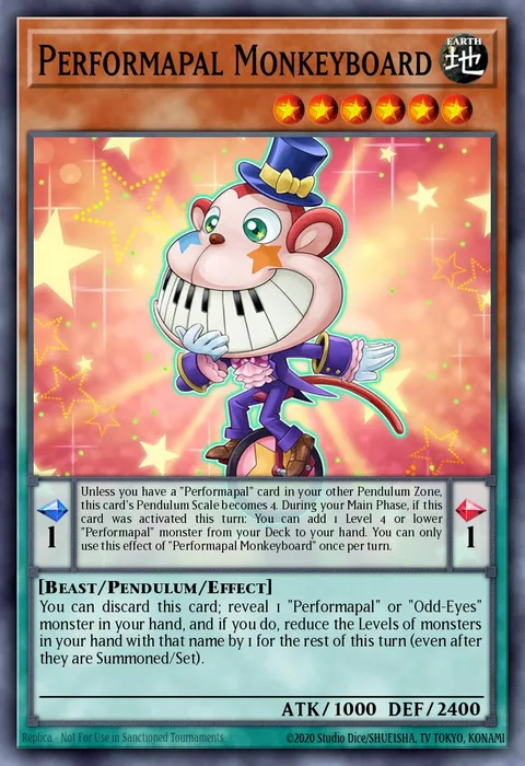 Performapal Monkeyboard trading card
