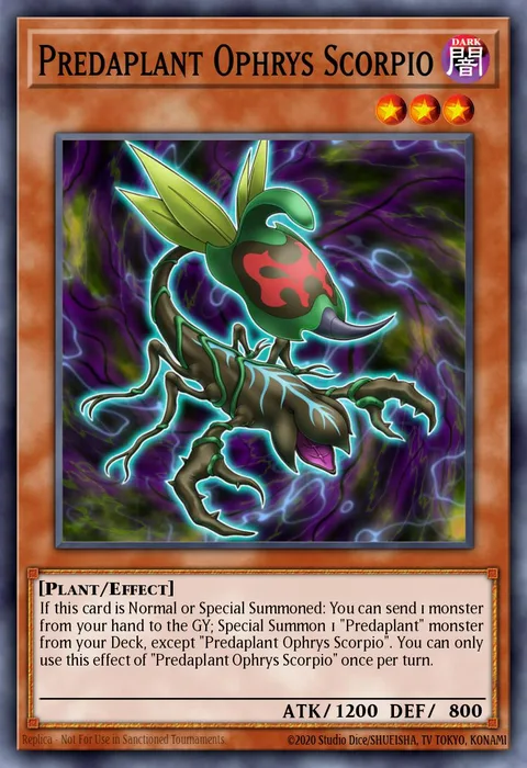 Predaplant Ophrys Scorpio trading card