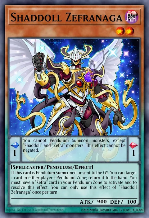 Shaddoll Zefranaga trading card