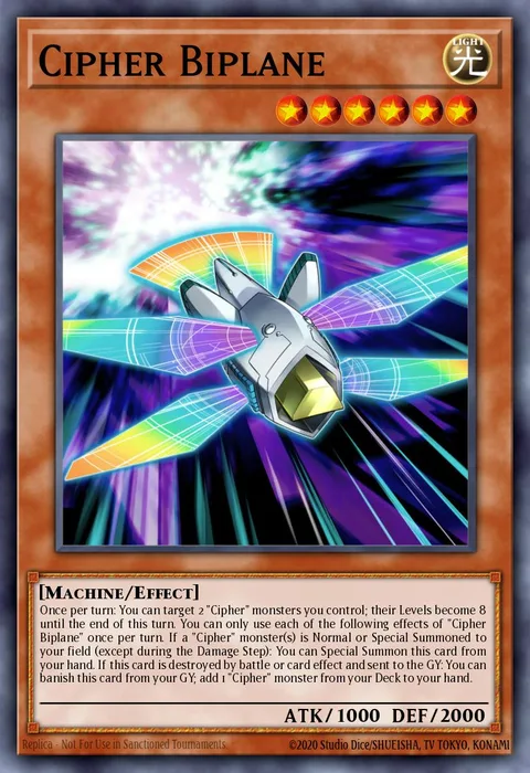 Cipher Biplane trading card