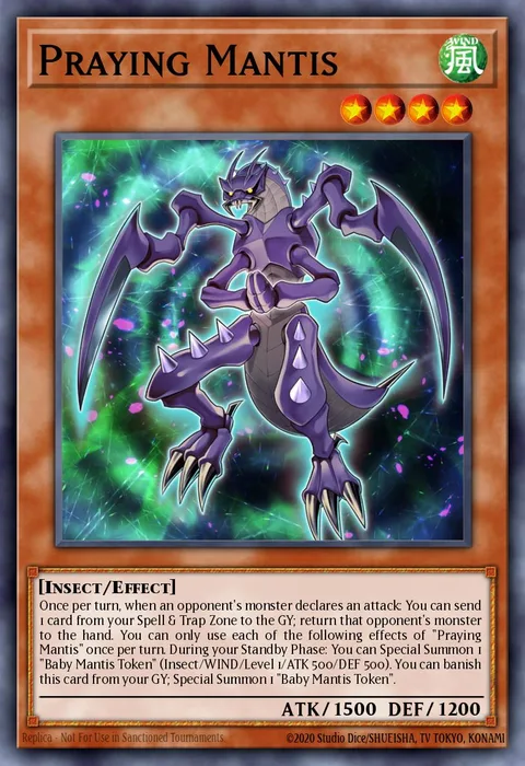 Praying Mantis trading card