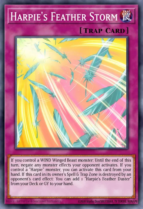 Harpie's Feather Storm trading card