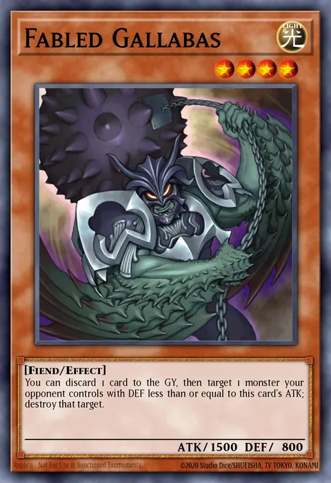 Fabled Gallabas trading card