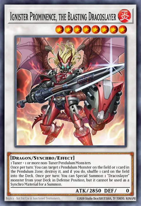Ignister Prominence, the Blasting Dracoslayer trading card
