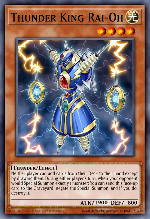 Thunder King Rai-Oh trading card