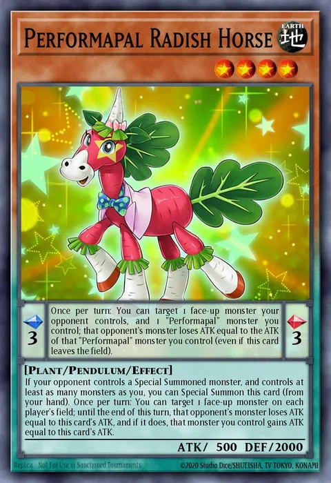 Performapal Radish Horse trading card