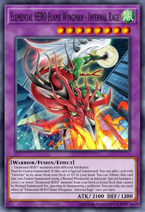Elemental HERO Flame Wingman - Infernal Rage trading card