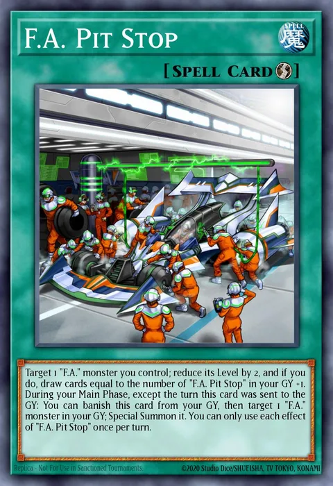 F.A. Pit Stop trading card