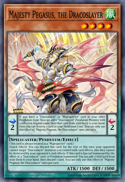 Majesty Pegasus, the Dracoslayer trading card