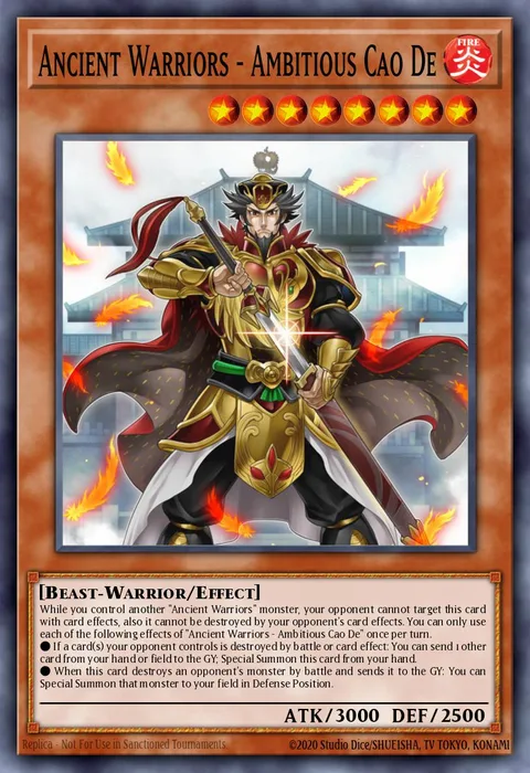 Ancient Warriors - Ambitious Cao De trading card