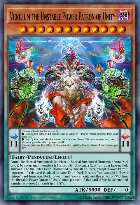 Vidolium the Unstable Power Patron of Unity trading card