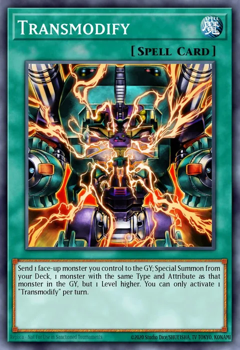 Transmodify trading card