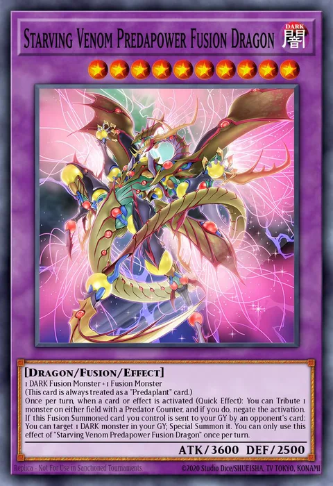 Starving Venom Predapower Fusion Dragon trading card