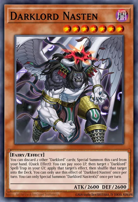 Darklord Nasten trading card