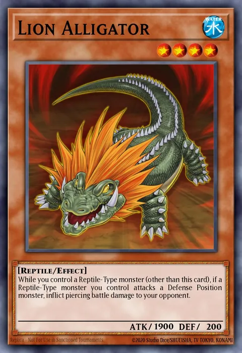 Lion Alligator trading card