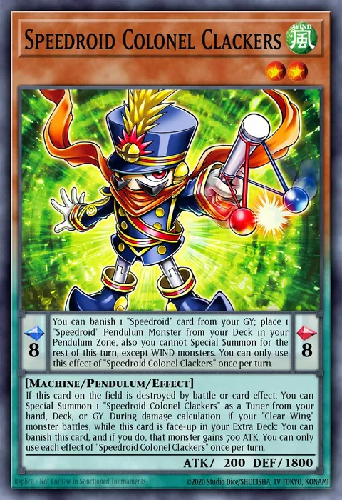 Speedroid Colonel Clackers trading card