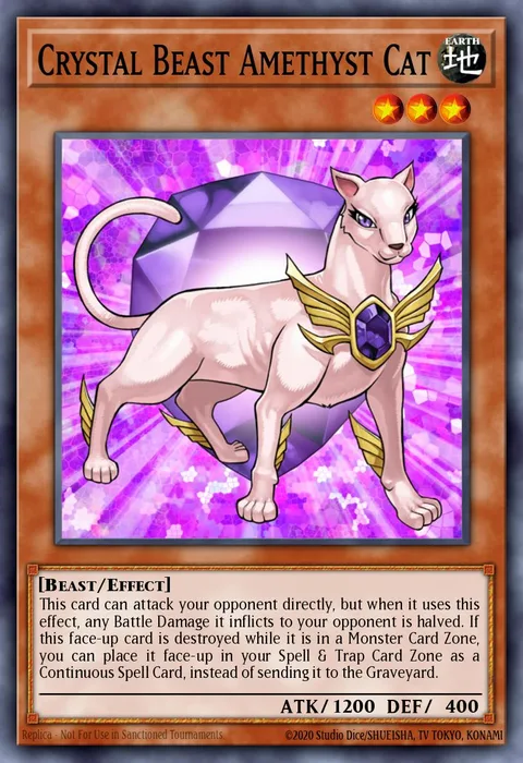 Crystal Beast Amethyst Cat trading card