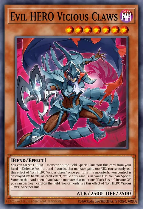 Evil HERO Vicious Claws trading card