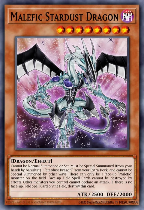 Malefic Stardust Dragon trading card